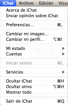 acceder a las preferencias de ichat